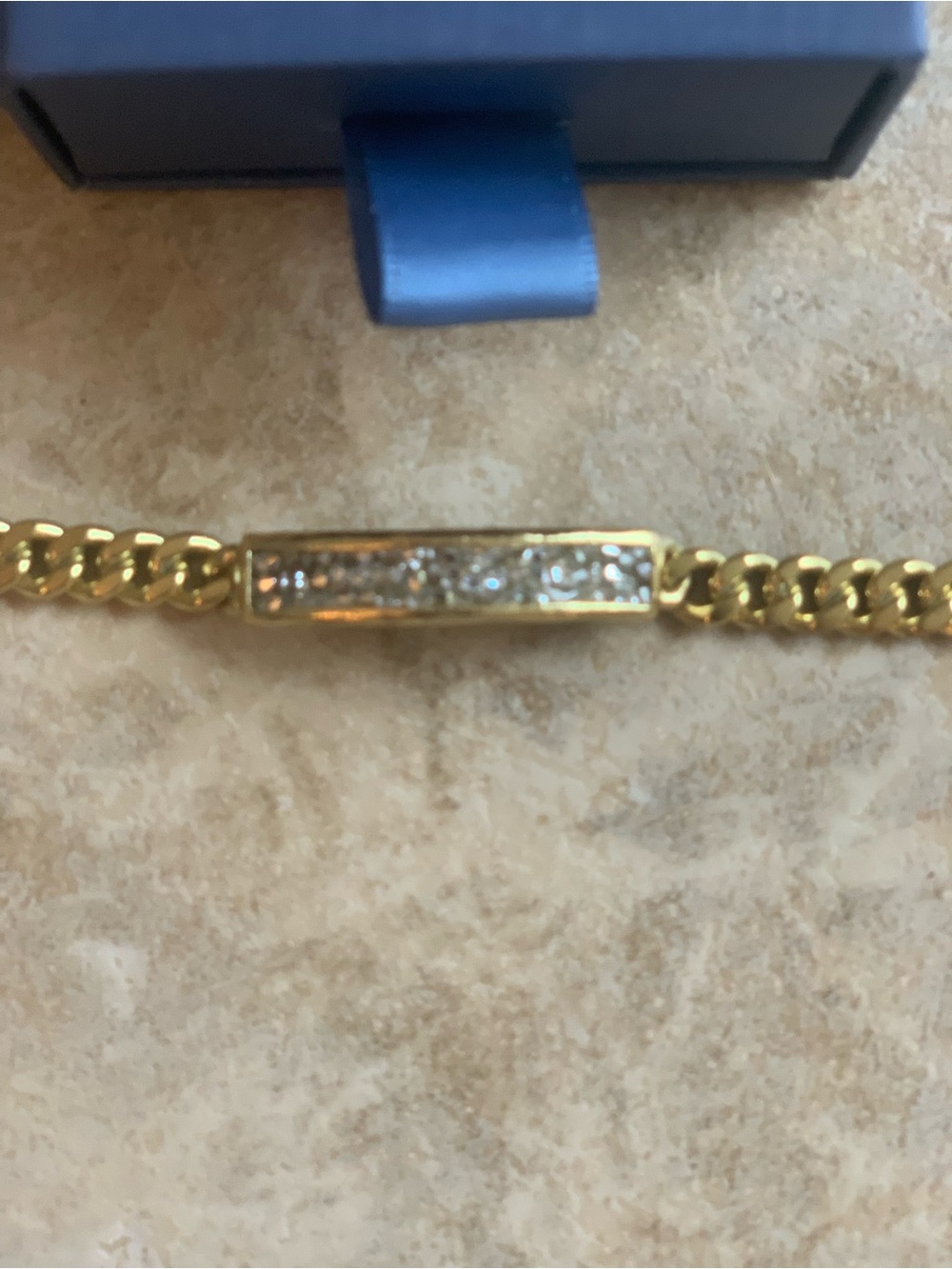 Waxing Poetic Gold Crystal Bar Link Bracelet